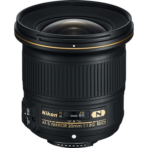 Nikon AF-S NIKKOR 20mm f/1.8G ED Wide-Angle Prime Lens for DSLR Cameras - Perfect for Landscape, Architecture & Low-Light Photography