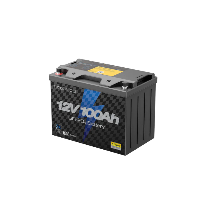 EcoFlow 12V 100Ah LiFePO4 Deep Cycle Lithium Battery - Perfect for RV, Marine, Solar Power Systems & Off-Grid Applications