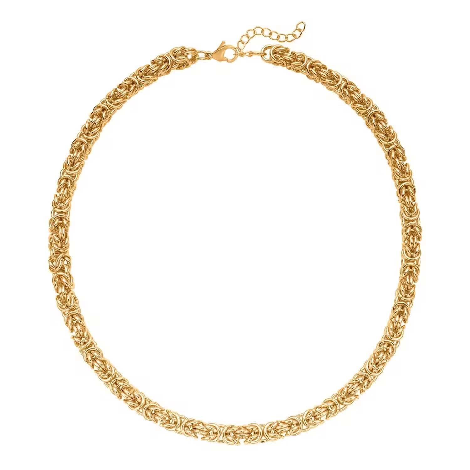 Stainless Steel Byzantine Link Chain Necklace for Women - 20-22 Inch, 92.20 Grams - Elegant Jewelry Gift for Birthday, Anniversary & Special Occasions | Perfect for Evening Wear, Date Nights & Formal Events