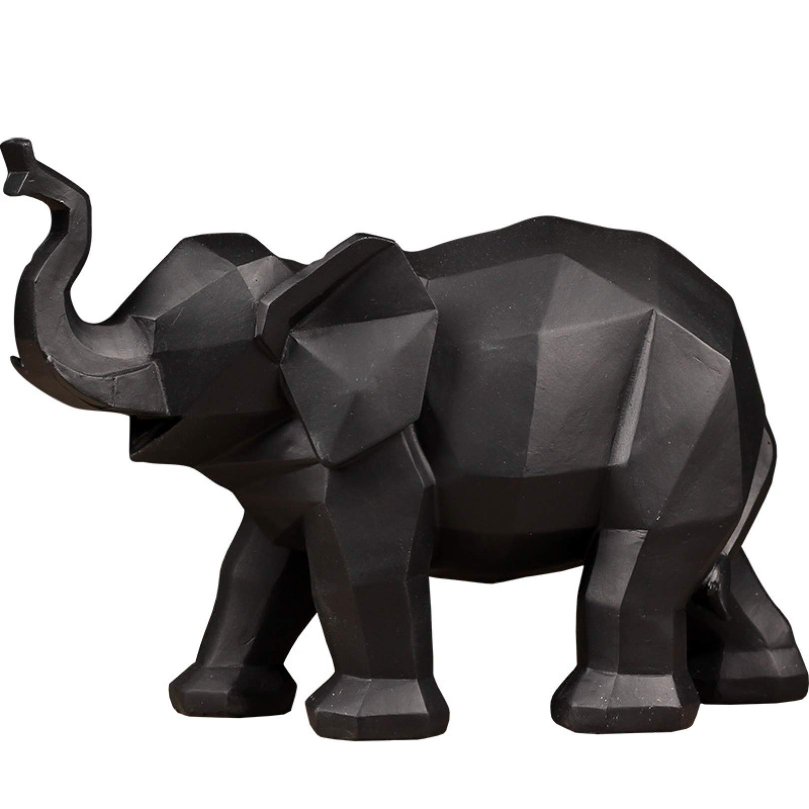 Nordic Abstract Geometric Elephant Statue - Resin Animal Figurine Decor for Bookshelf, TV Stand & Home Office - Unique Gift Idea for Elephant Lovers & Modern Interior Design