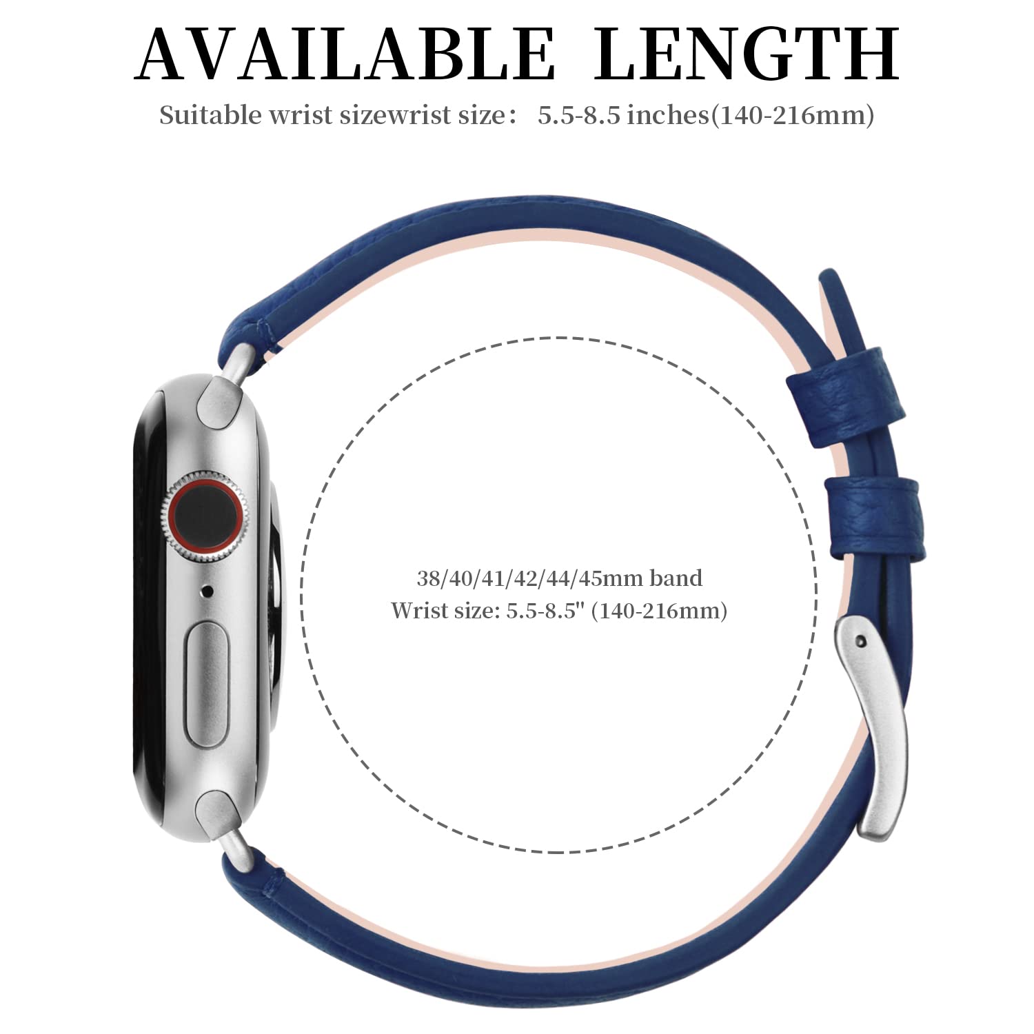 Fullmosa Genuine Leather Apple Watch Bands for 38mm 40mm 41mm 42mm 44mm 45mm 49mm - Compatible with Series 9/8/7/6/5/4/3/2/1/SE/Ultra 2 - Stylish Women's iWatch Strap with Protective Case - Perfect for Office, Date Night & Formal Occasions