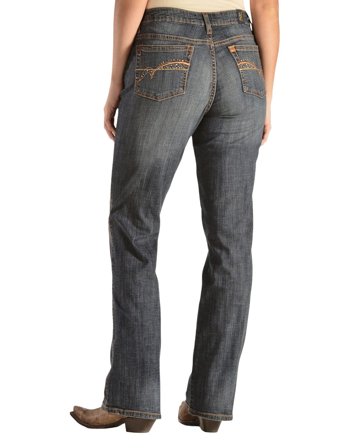 Wrangler Women's Aura Mid-Rise Slimming Jeans - Instantly Flattering Fit for Casual Wear & Everyday Comfort