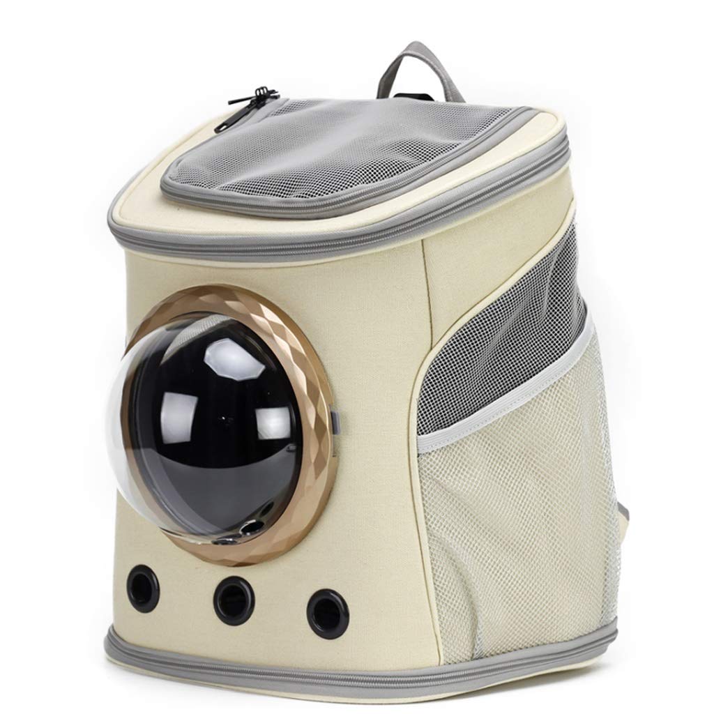 Premium Dog Carrier Backpack - Breathable Astronaut Bubble Travel Bag with Window for Small Dogs & Cats | Khaki Color, Size A | Ideal for Hiking, Air Travel & Outdoor Adventures
