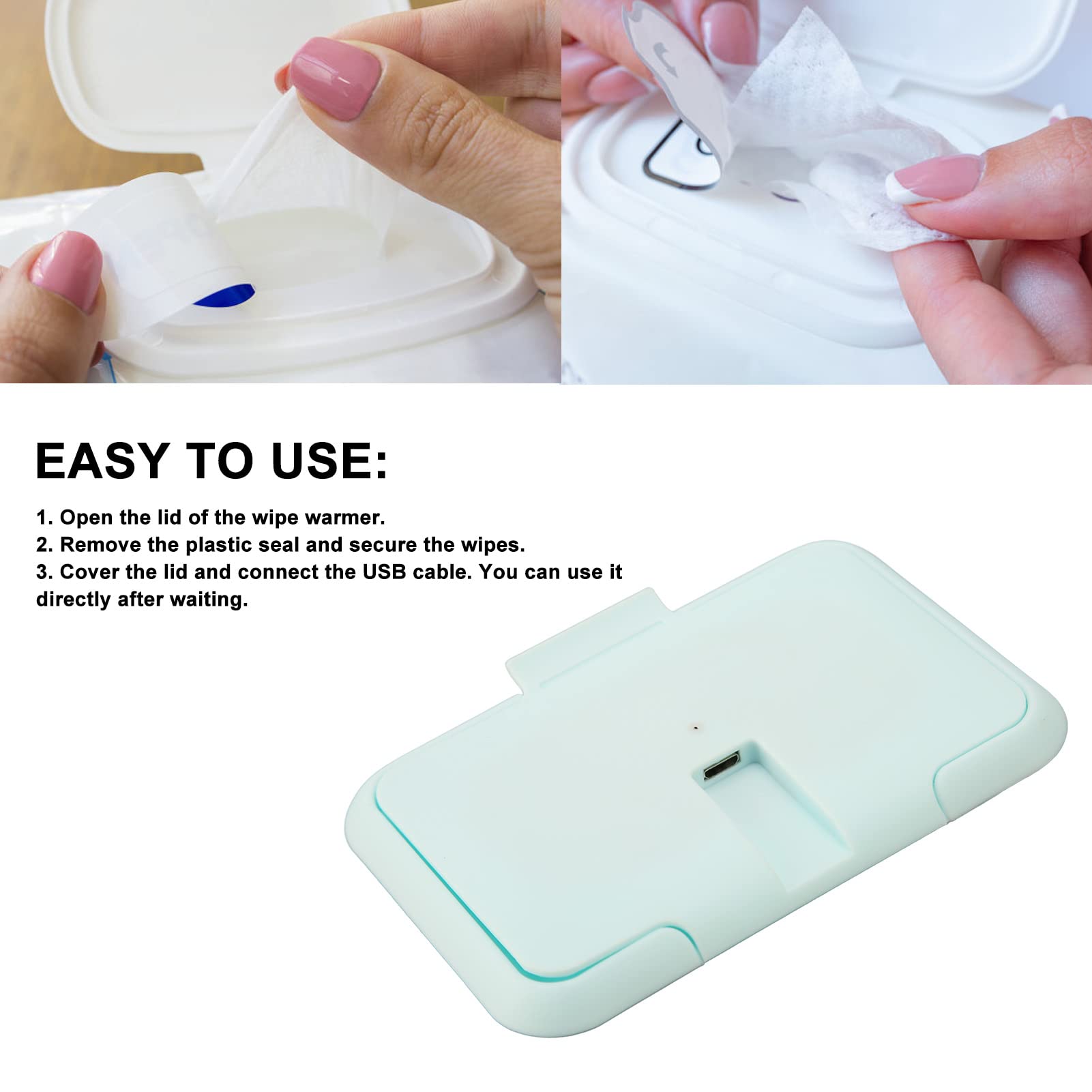Portable Baby Wipe Warmer & Dispenser - Constant Temperature Wet Wipes Heater for Diaper Changes, Travel & On-the-Go Parenting Essentials