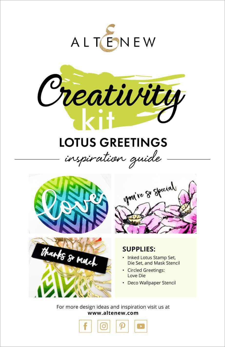 Lotus Greetings Creativity Kit - DIY Greeting Card Making Supplies with Inspiration Guide - Perfect for Scrapbooking, Card Crafting & Handmade Gift Projects