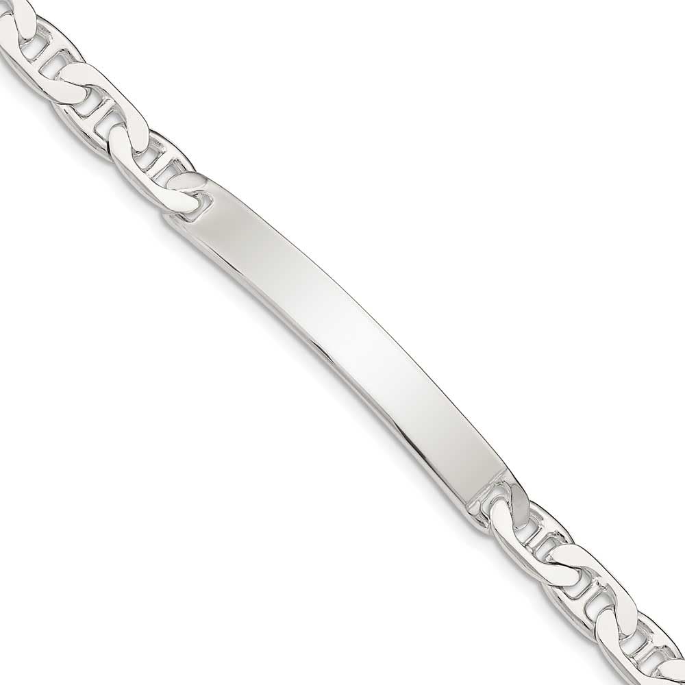 Sterling Silver Anchor ID Bracelet for Women - Personalized Engraved Name Bracelet - Trendy Nautical Jewelry Gift for Her - Perfect for Beach, Cruise & Summer Outfits