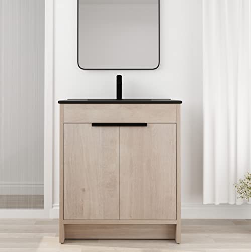 Light Oak + Black,30 Inch