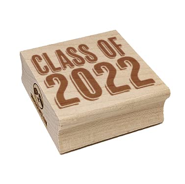 2022 Graduation Rubber Stamp - 2.75 Inch Large Square Drop Shadow Stamp for DIY Scrapbooking, Card Making & Gift Wrapping - Perfect for Yearbook Signing & Graduation Party Decorations