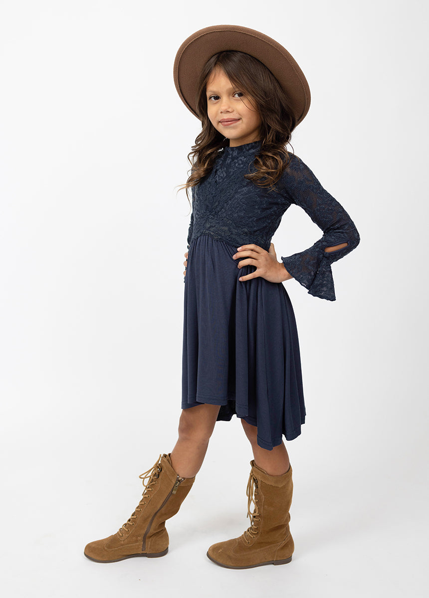 Kaleigh Navy Blue Dress for Women | Elegant Casual & Party Wear | Perfect for Office, Date Night & Special Occasions