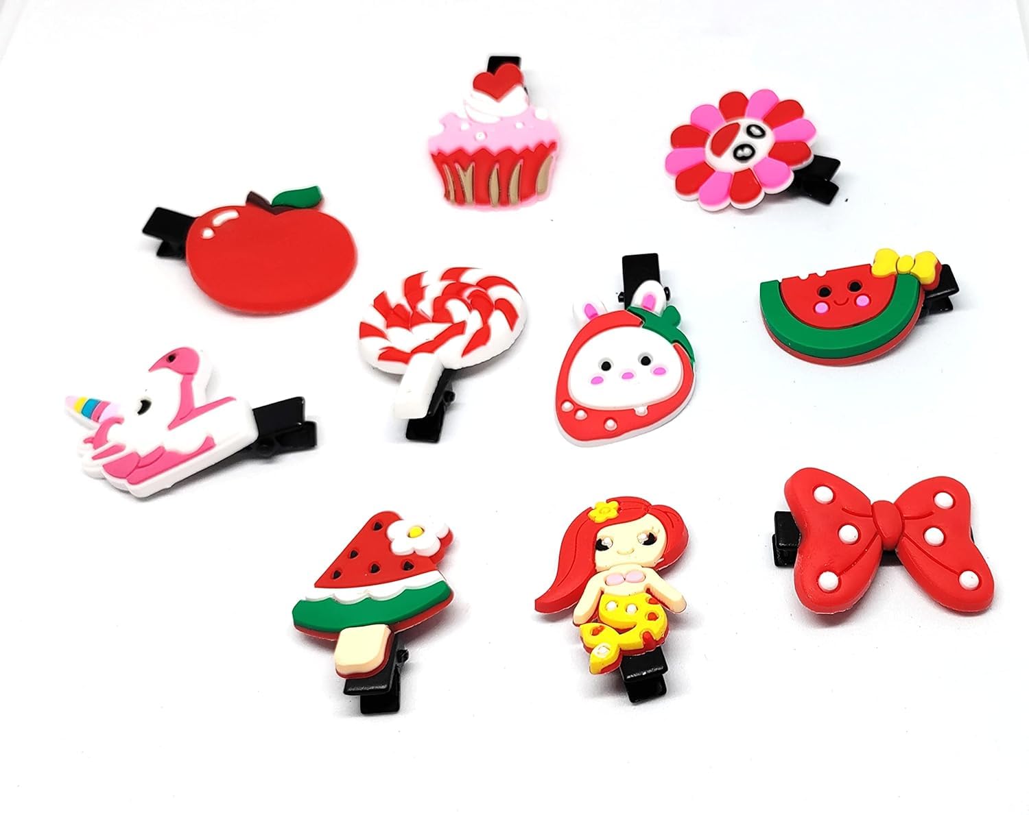 Rubela Girls Hair Clips - Cute Fruit & Unicorn Princess Hair Accessories for Kids, Toddlers & Teens - Perfect for School, Parties & Everyday Wear