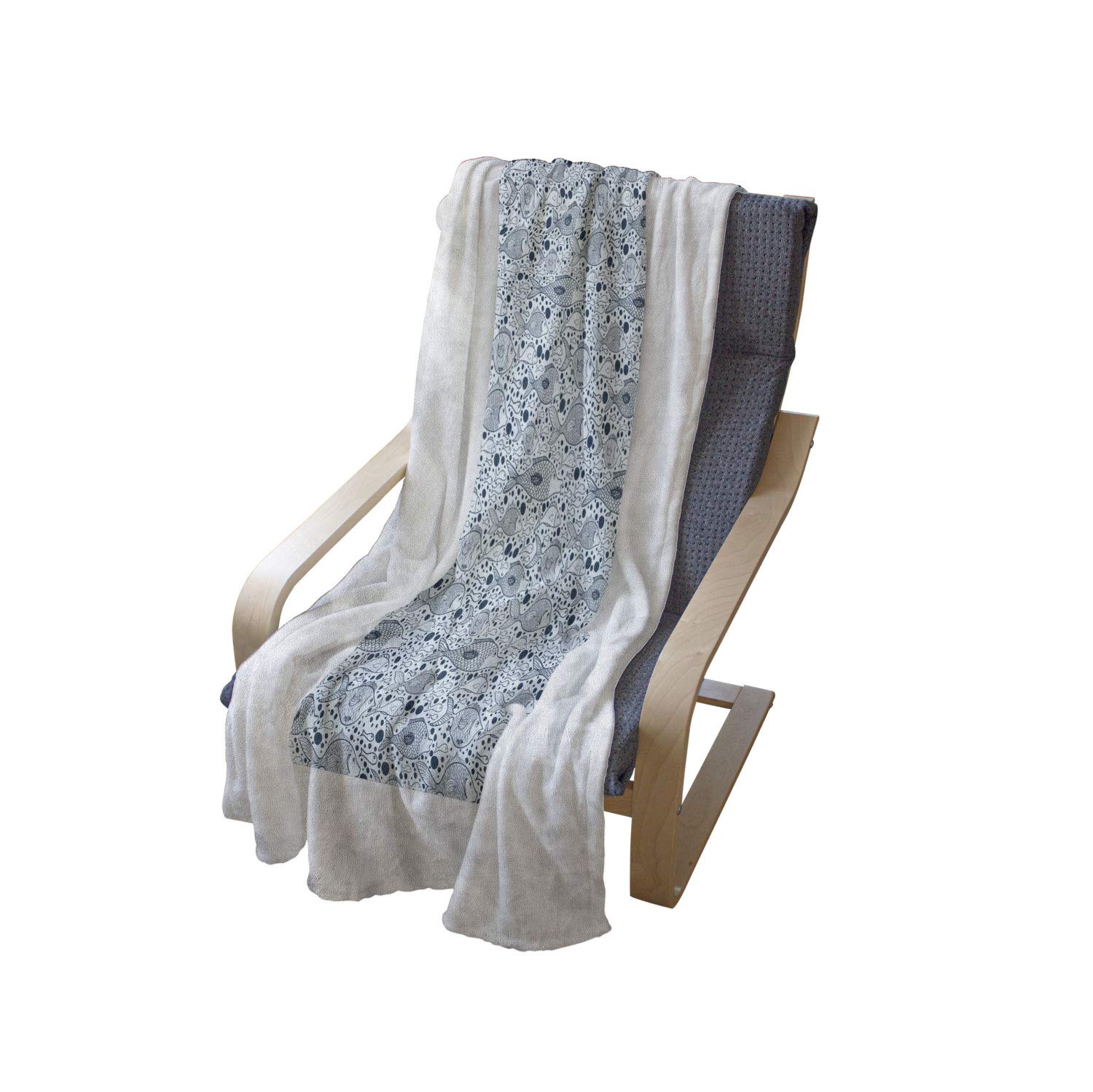 Ambesonne Blue Flannel Fleece Throw Blanket - 70