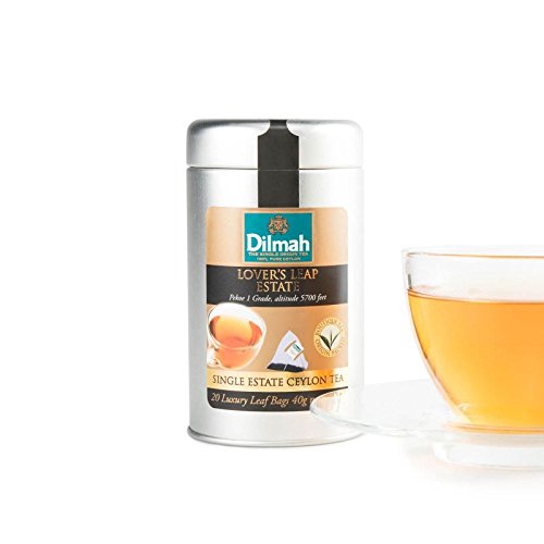 Premium Dilmah Lovers Leap Single Estate Ceylon Black Tea - 20 Luxury Tea Bags X 3 Pack - 100% Pure Sri Lankan Tea for Afternoon Tea & Gifting