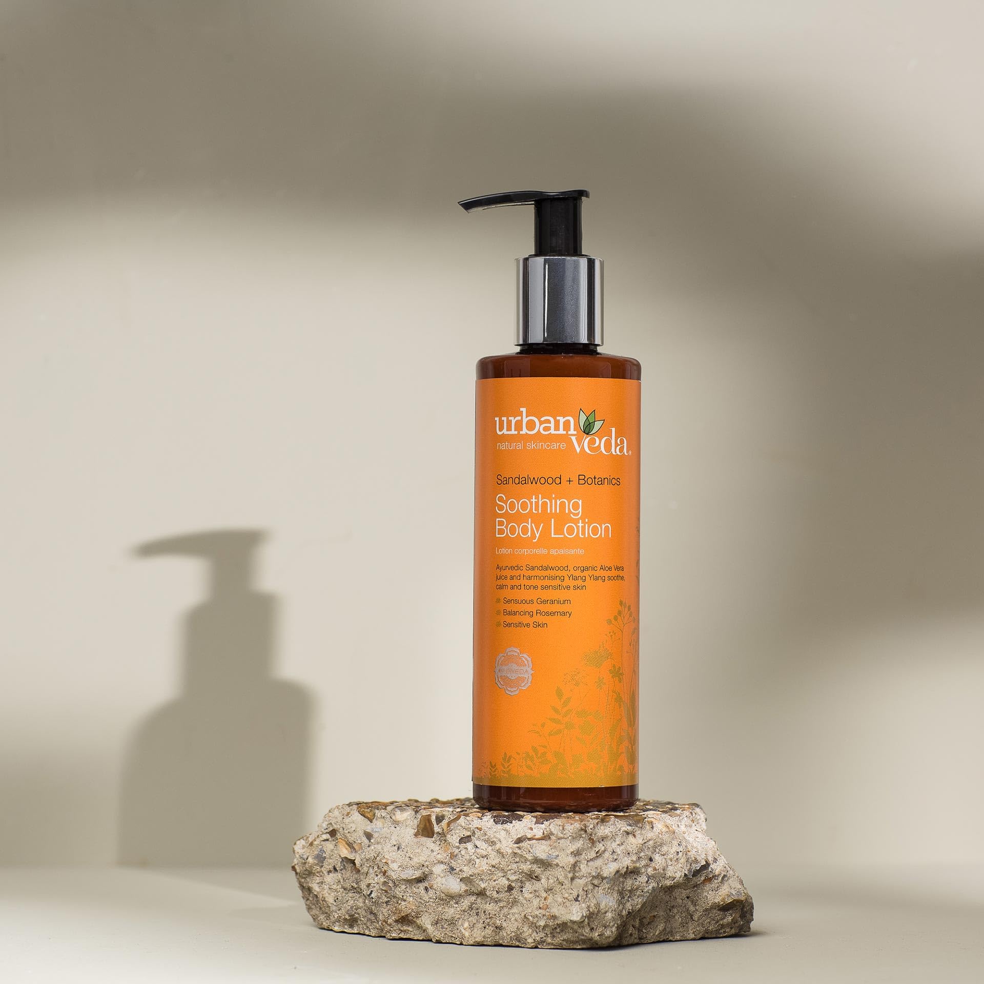 Urban Veda Soothing Sandalwood Body Lotion for Sensitive Skin - Natural Moisturizer with Calming Properties, Summer Hydration & Skin Tone Balancing | Perfect for Daily Use, After Sun Care & Dry Skin Relief