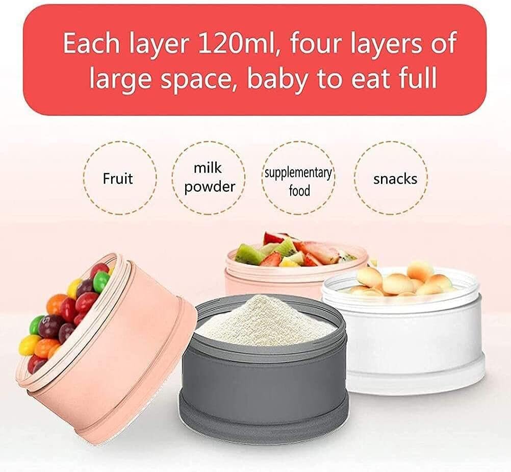 PULABO Baby Milk Powder Storage Container - Portable Food Dispenser for Powder, Snacks, Nuts & Biscuits | Airtight & Durable | Perfect for Travel, Home & Nursery Use