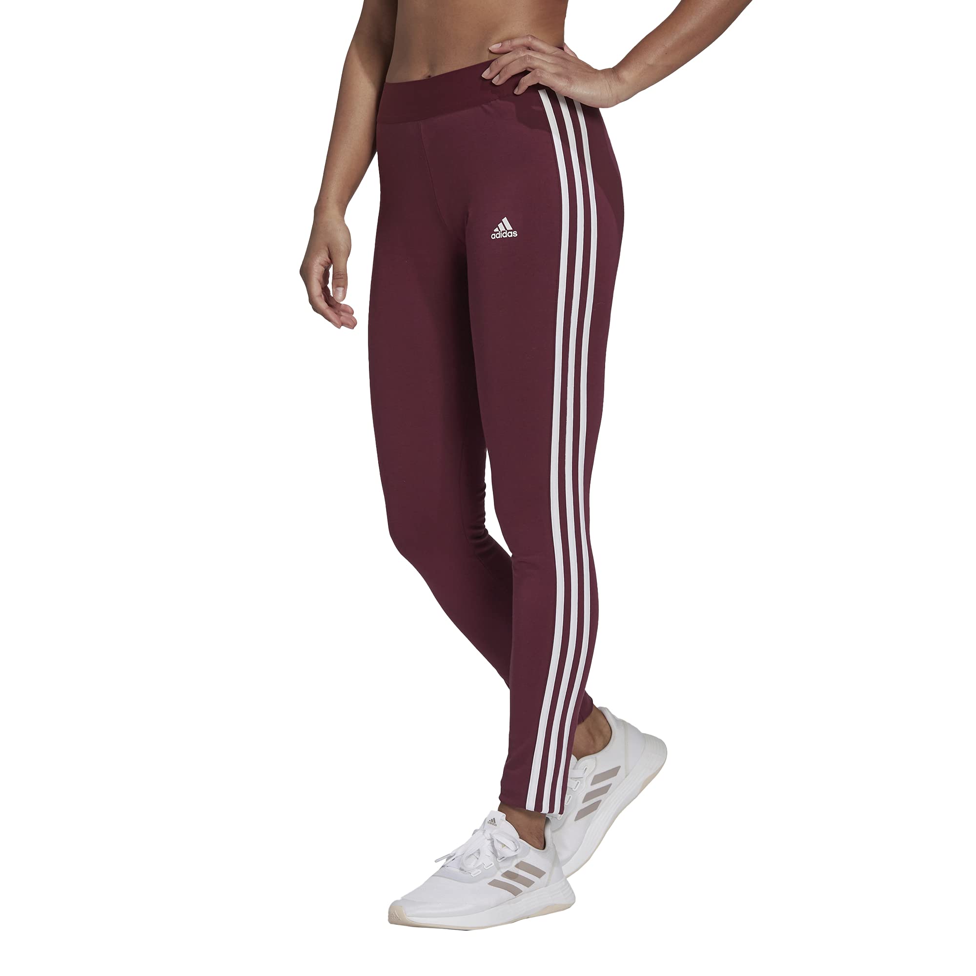 Adidas Women's LOUNGEWEAR Essentials 3-Stripes Leggings - Comfortable Yoga Pants for Workout, Running & Casual Wear