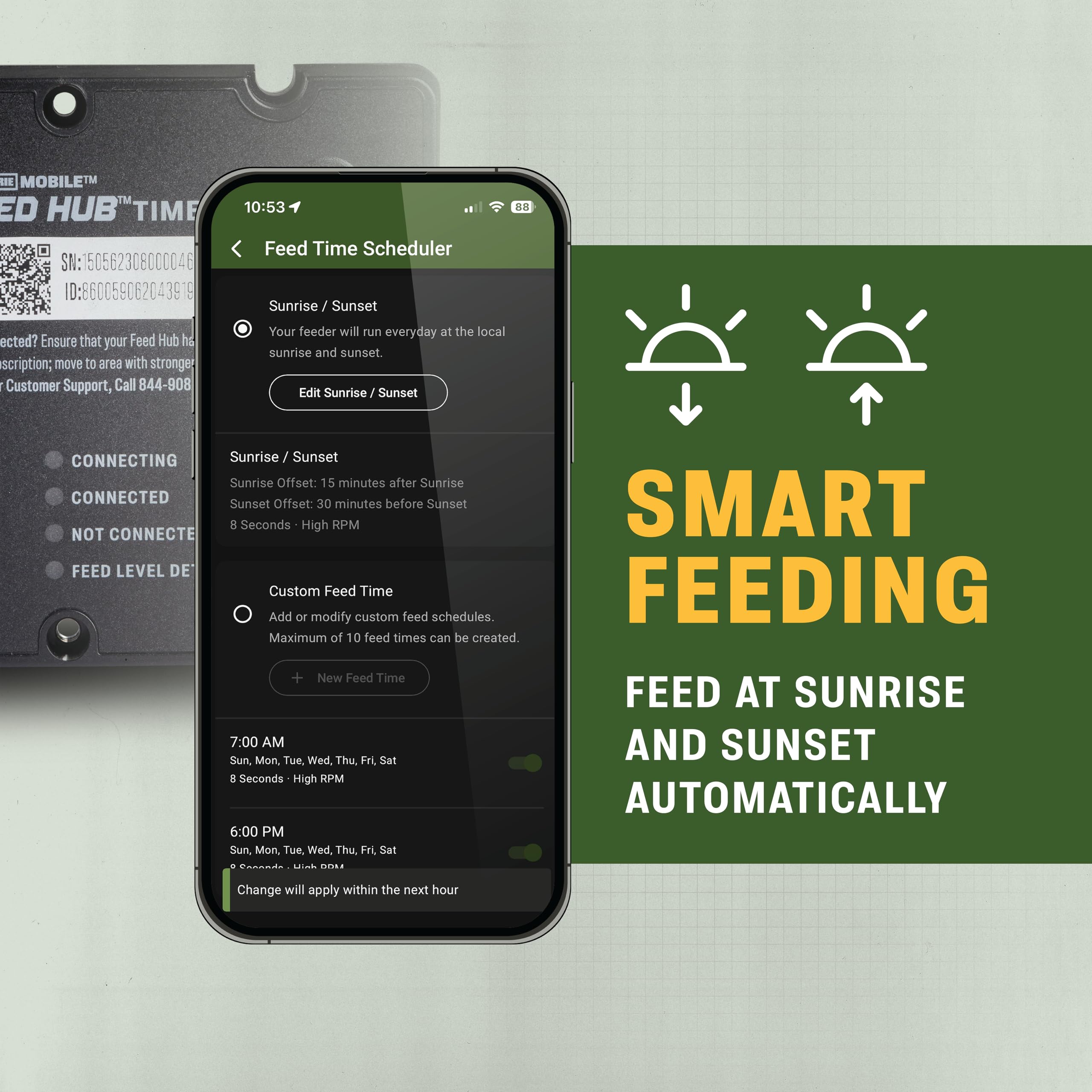 Moultrie Feed Hub - Universal Cellular Timer Kit for Wildlife Feeders | Feed Level Detector & Timer System | Compatible with Most Spincast Feeders | Perfect for Remote Hunting & Wildlife Management