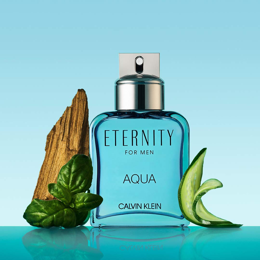 Calvin Klein Eternity Aqua Men's Cologne - Woody Fragrance with Cucumber, Sage & Sandalwood Notes - Long Lasting Eau De Toilette Spray - Perfect for Date Night, Office Wear & Special Occasions
