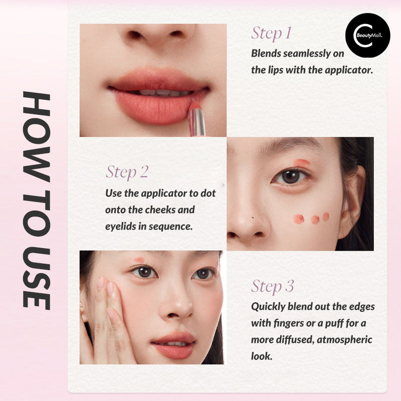 Joocyee Spring Mood Multi Cream - 3-in-1 Blush, Highlighter & Eyeshadow for Natural Glow | Perfect for Spring Makeup & Everyday Wear