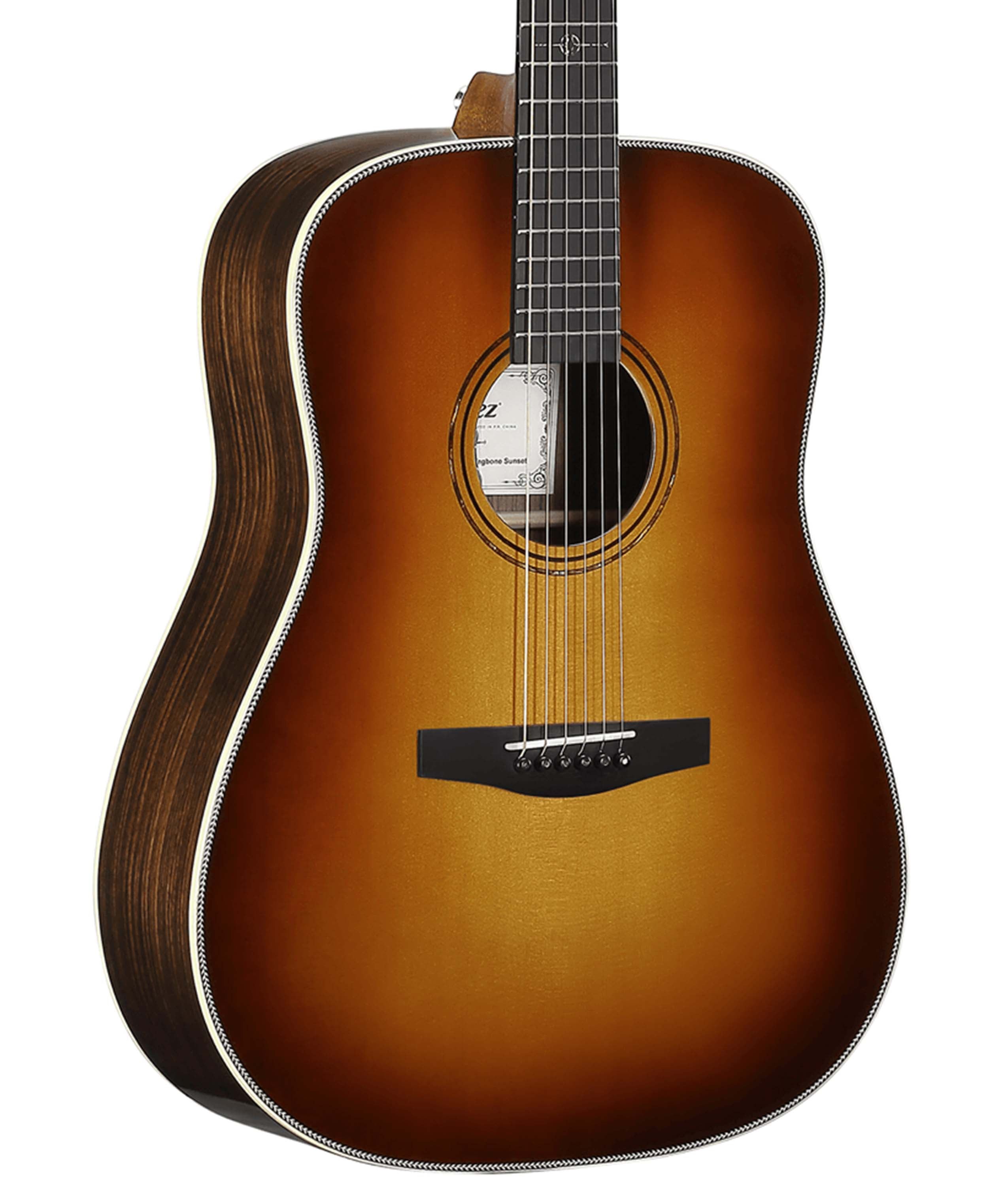 Alvarez LD70e Laureate Dreadnought Acoustic Electric Guitar with Herringbone Sunset Finish - Perfect for Stage Performances, Studio Recording & Home Practice