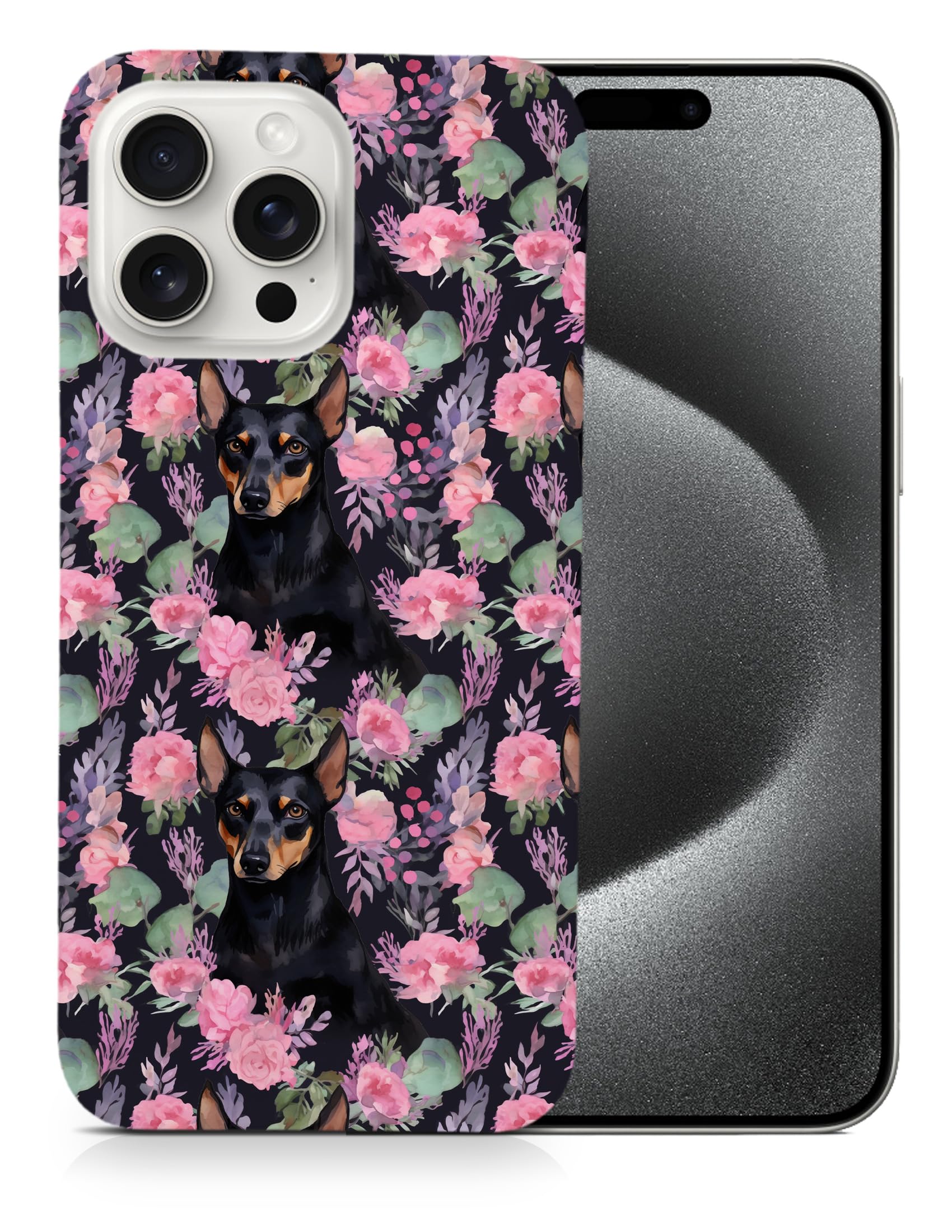 Manchester Terrier Puppy Dog Pattern Polycarbonate Phone Case for Apple iPhone 15 Pro Max - Durable Protective Cover with Cute Pet Design for Everyday Use & Travel