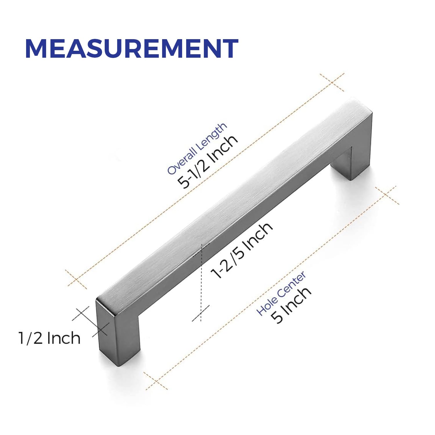 Ravinte 5 Inch Brushed Nickel Cabinet Pulls - Modern Kitchen Cabinet Handles, 45 Pack with Drill Mounting Template - Perfect for Kitchen, Bathroom, and Office Cabinets