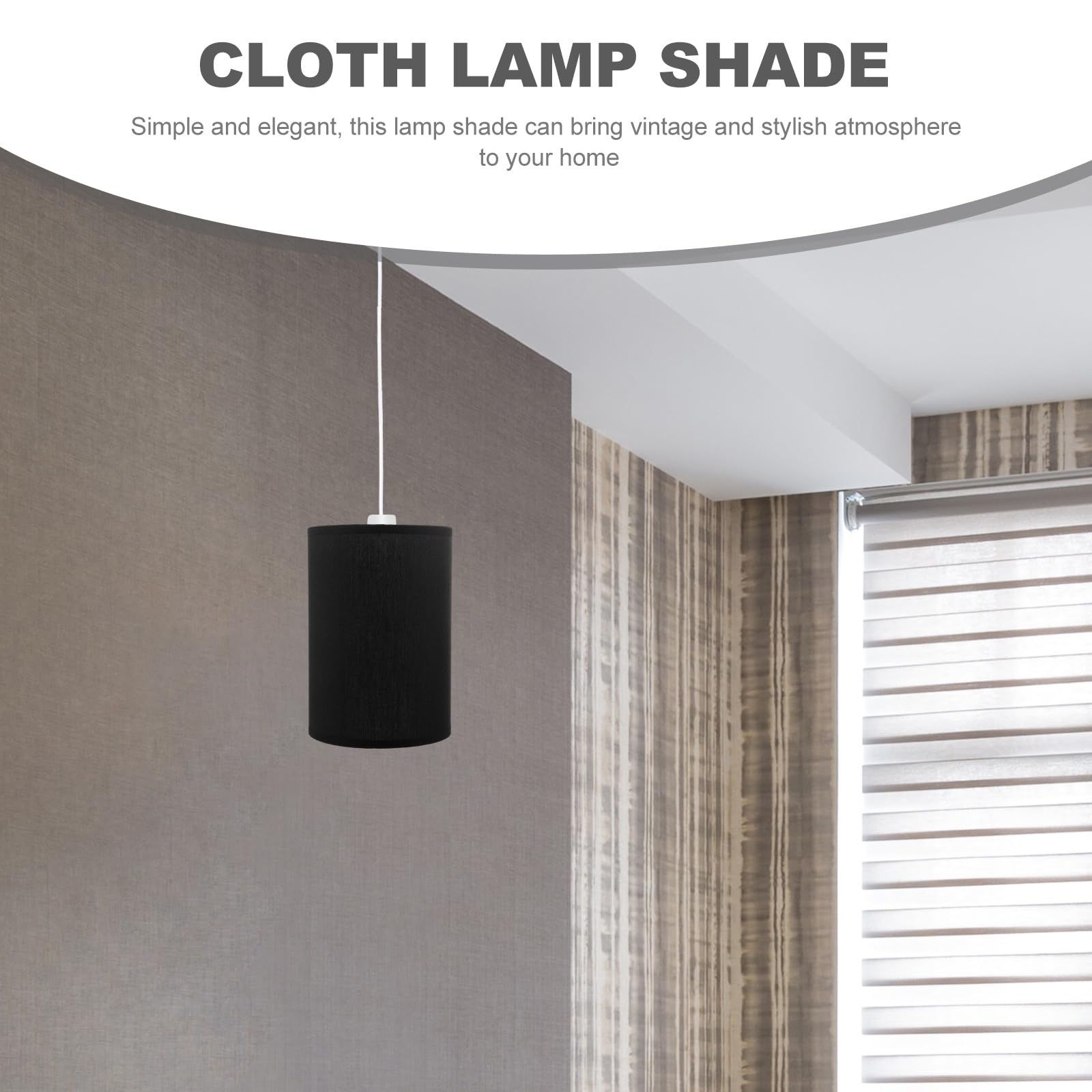IMIKEYA Black Linen Drum Lamp Shade - E27 Table Lamp Replacement Shade, Cylinder Fabric Lampshade for Floor Lamps & Chandeliers - Perfect for Living Room, Bedroom & Office Decor
