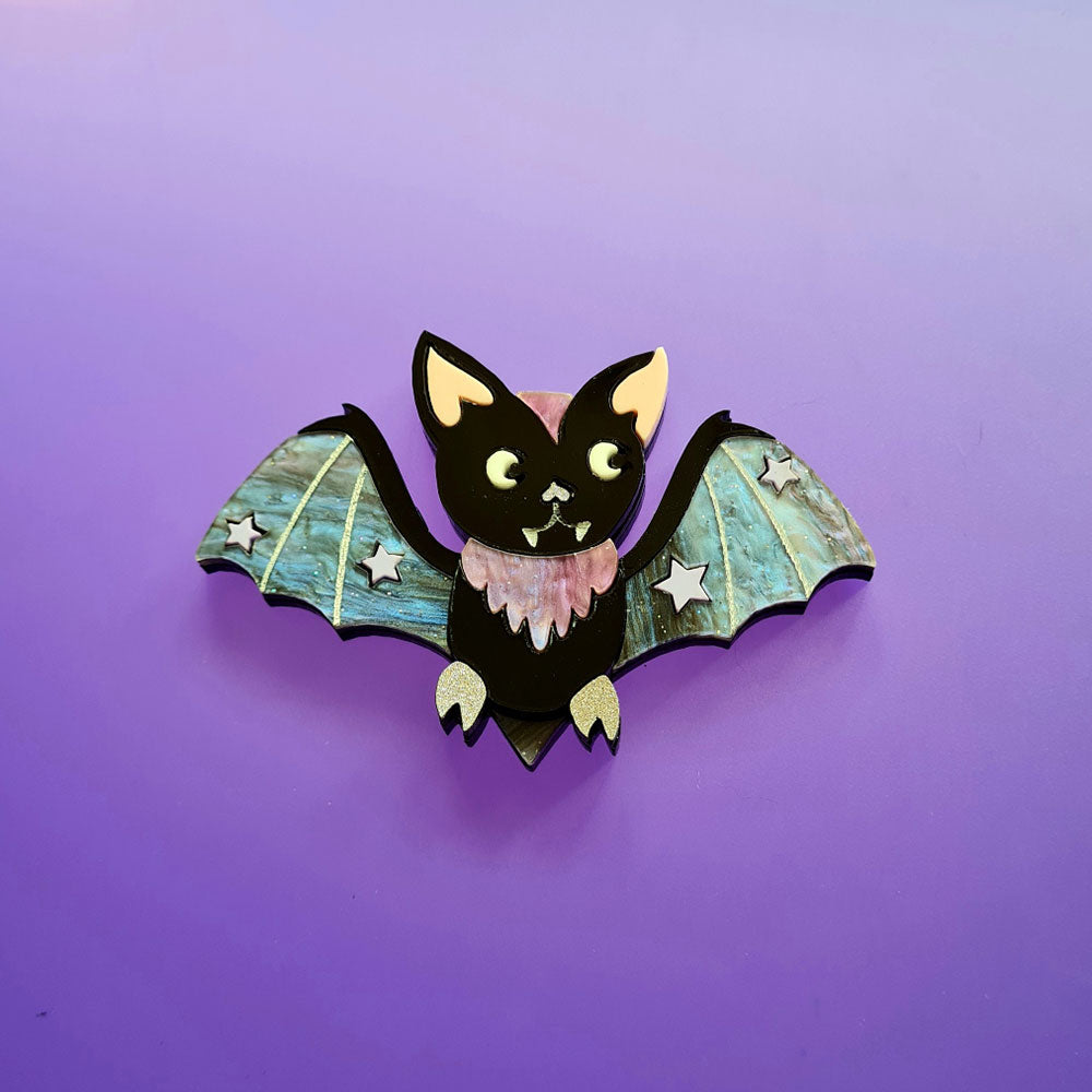 Cherryloco Baby Bat Brooch - Cute Gothic Bat Pin for Kids & Baby Girls - Perfect for Halloween Costumes, Baby Shower Gifts & Nursery Decor