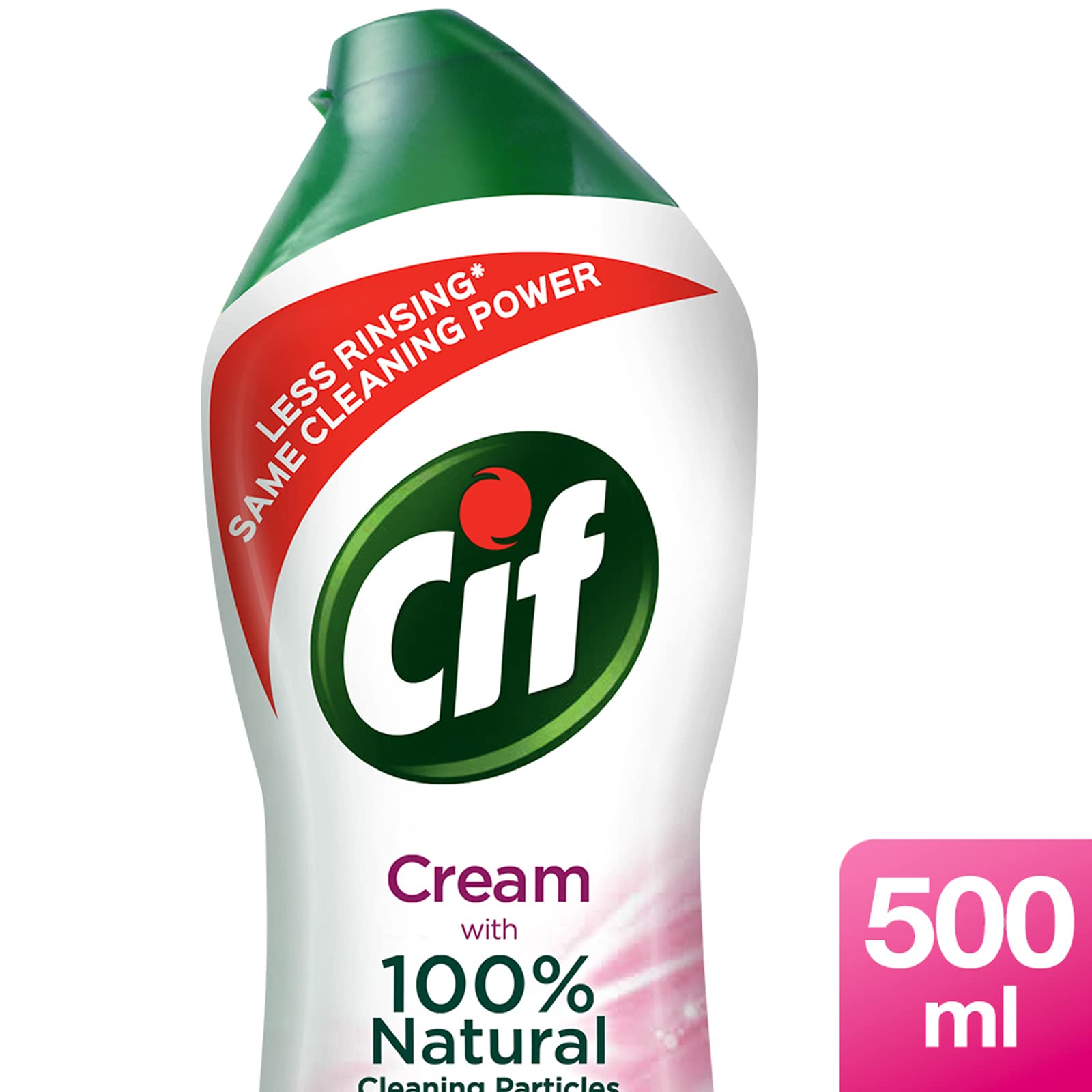 Cif Multi-Purpose Cream Cleaner for Kitchen, Bathroom & Surfaces - 500ml Bottle (Pink Flower Scent) | Removes Grease, Stains & Dirt | Ideal for Countertops, Tiles & Appliances