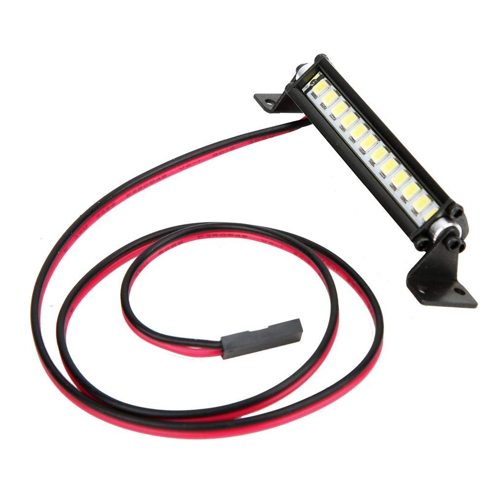 Dilwe RC Car LED Roof Light Bar - 12 Mini LEDs for SCX10 1/10 Scale 4WD Crawler - Black | Off-Road Night Crawling & Trail Adventure Lighting Accessory