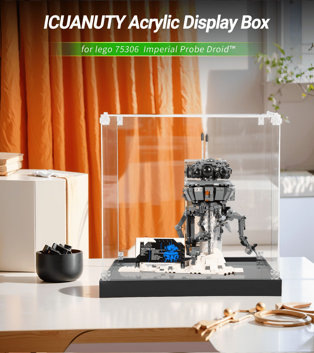 LEGO Star Wars Imperial Probe Droid 75306 Display Case - Protective Showcase for Collectible Building Set | Perfect for Home Decoration & Gift Giving