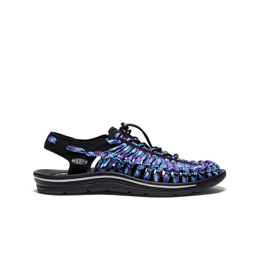 UNEEK Men's Flat Cord Sneakers with Bamboo Shoots - Black/Tillandsia Purple | Lightweight Comfortable Walking Shoes for Outdoor Activities & Casual Wear