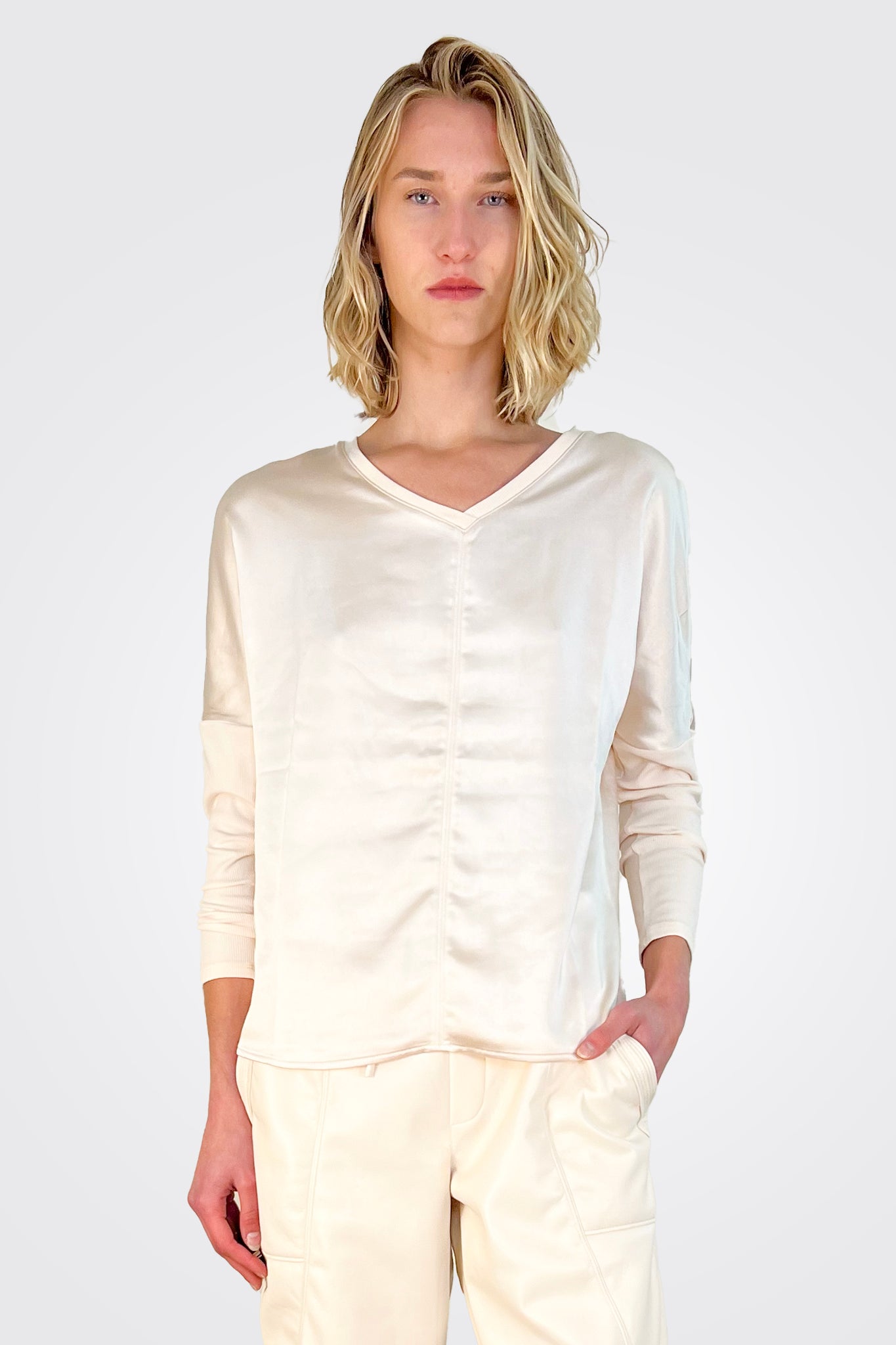 Cindy Top with Pearl Embellishments - Elegant Women's Blouse for Casual Wear, Office, and Special Occasions