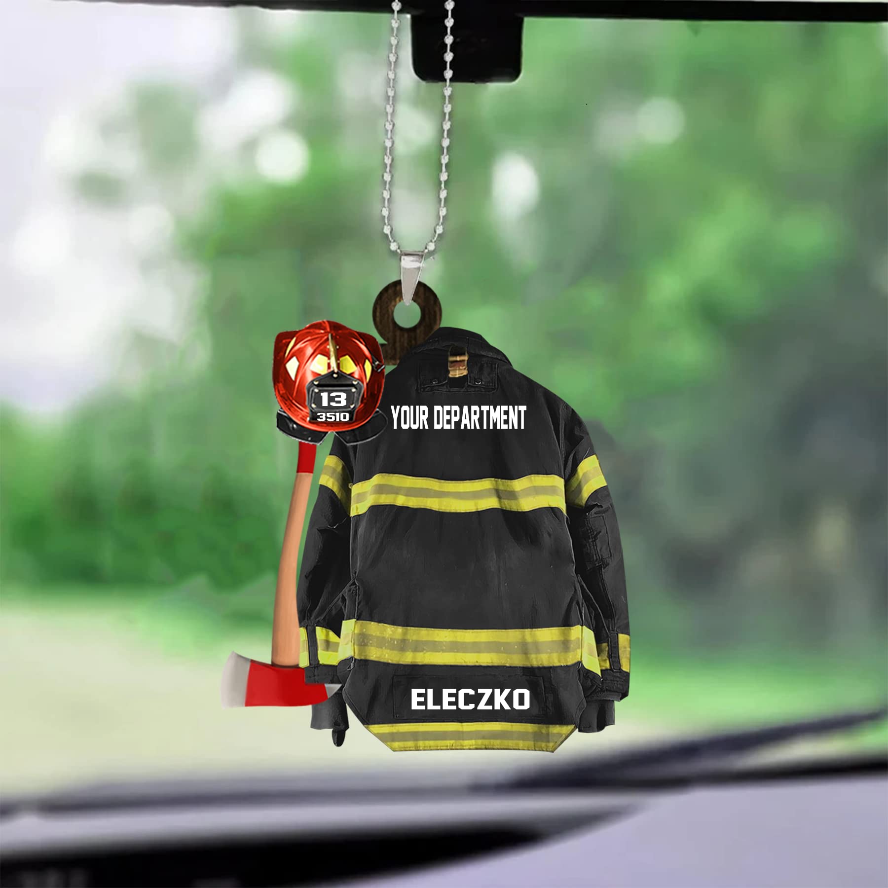 Personalized Firefighter Christmas Ornament - Custom Flat Shape Tree Decoration for Fireman Gifts, Firefighter Graduation Present - Perfect for Holiday Decor, Firefighter Appreciation & Office White Elephant Exchange