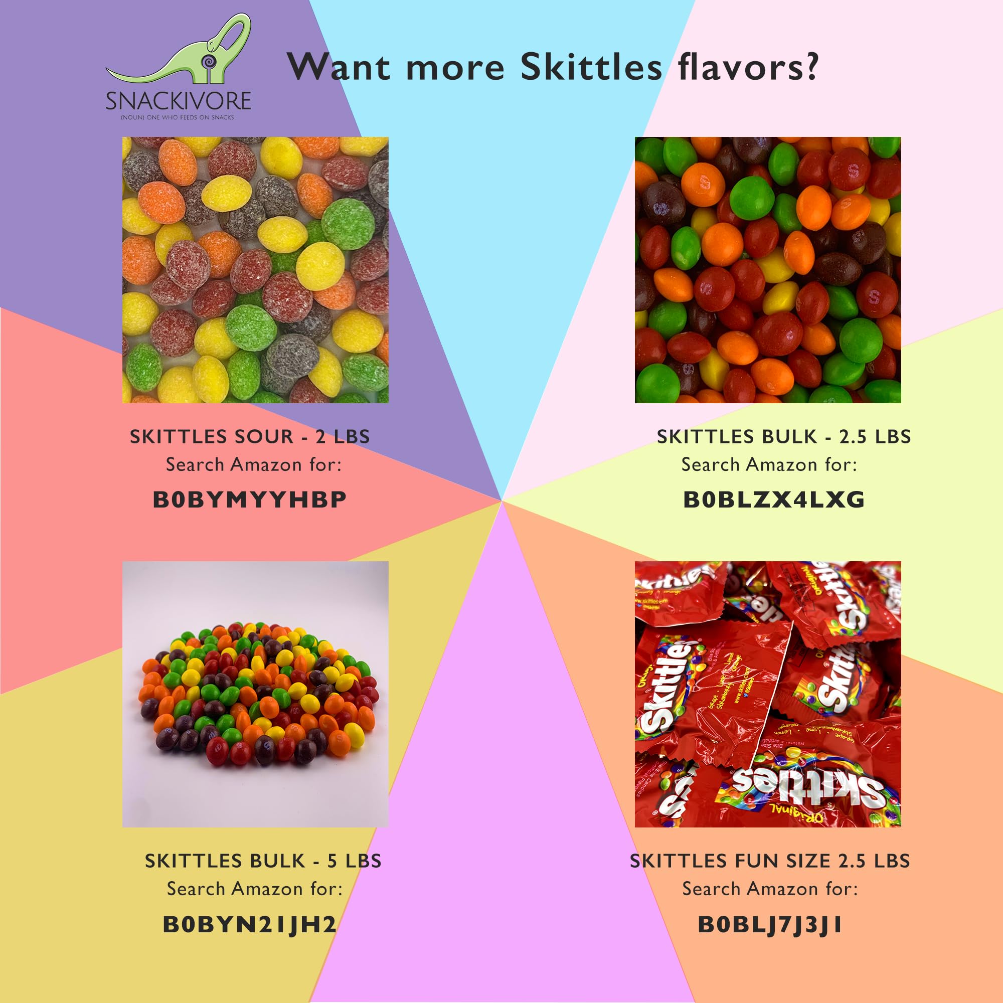 Bulk Skittles Candy 5LB Bag - Assorted Fruit Flavors for Parties, Halloween, Movie Nights & Office Snacks | By Snackivore
