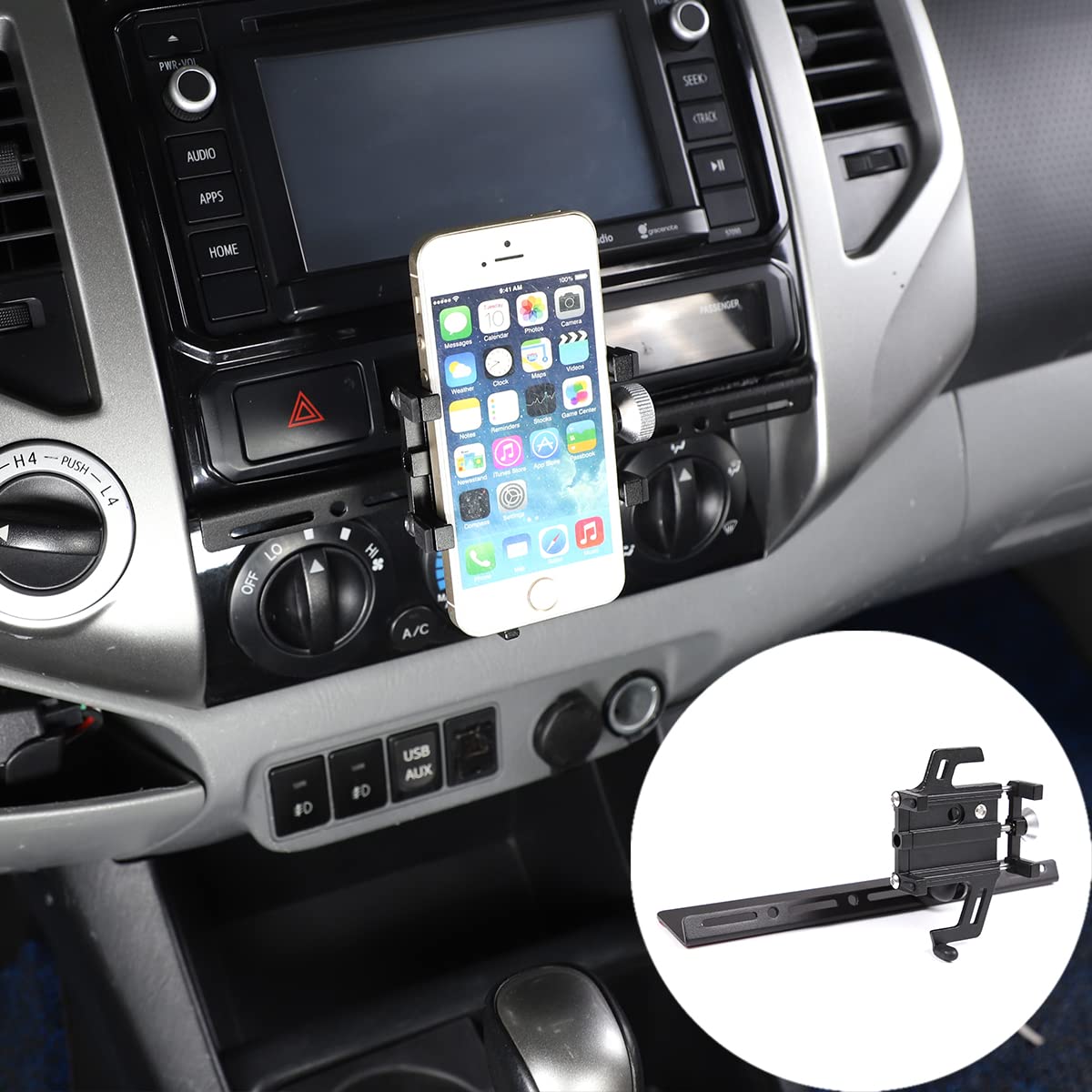 Universal Car Phone Mount for 2011-2014 Toyota Tacoma - Dashboard Phone Holder with Adjustable Grip Fits 4-7 Inch Smartphones - Perfect for GPS Navigation & Hands-Free Driving