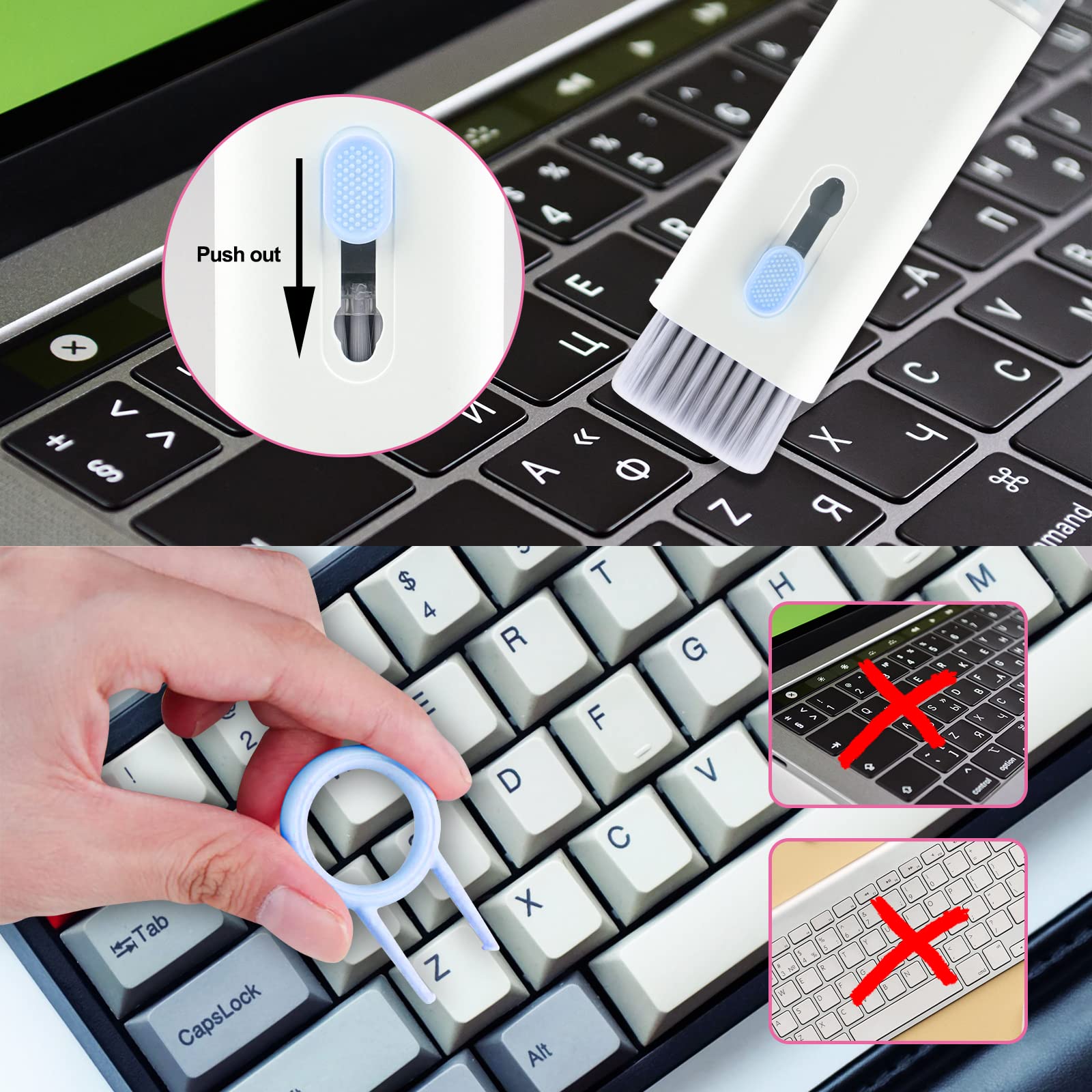 7-in-1 Electronic Cleaning Kit - Keyboard Cleaner, Laptop Cleaner for Monitor, Phone, Headset, Lego & Camera Lens (Blue) | Perfect for Home, Office & Gaming Setups