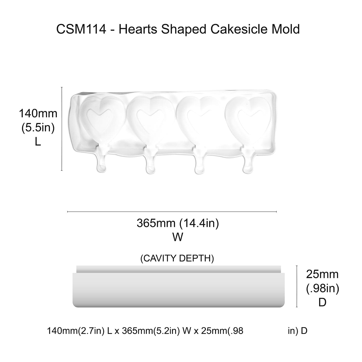 4 Cavity Small Hearts Silicone Mold for Baking, Chocolate, Candles, Soap Making - Perfect for Valentine's Day, DIY Crafts & Home Decor