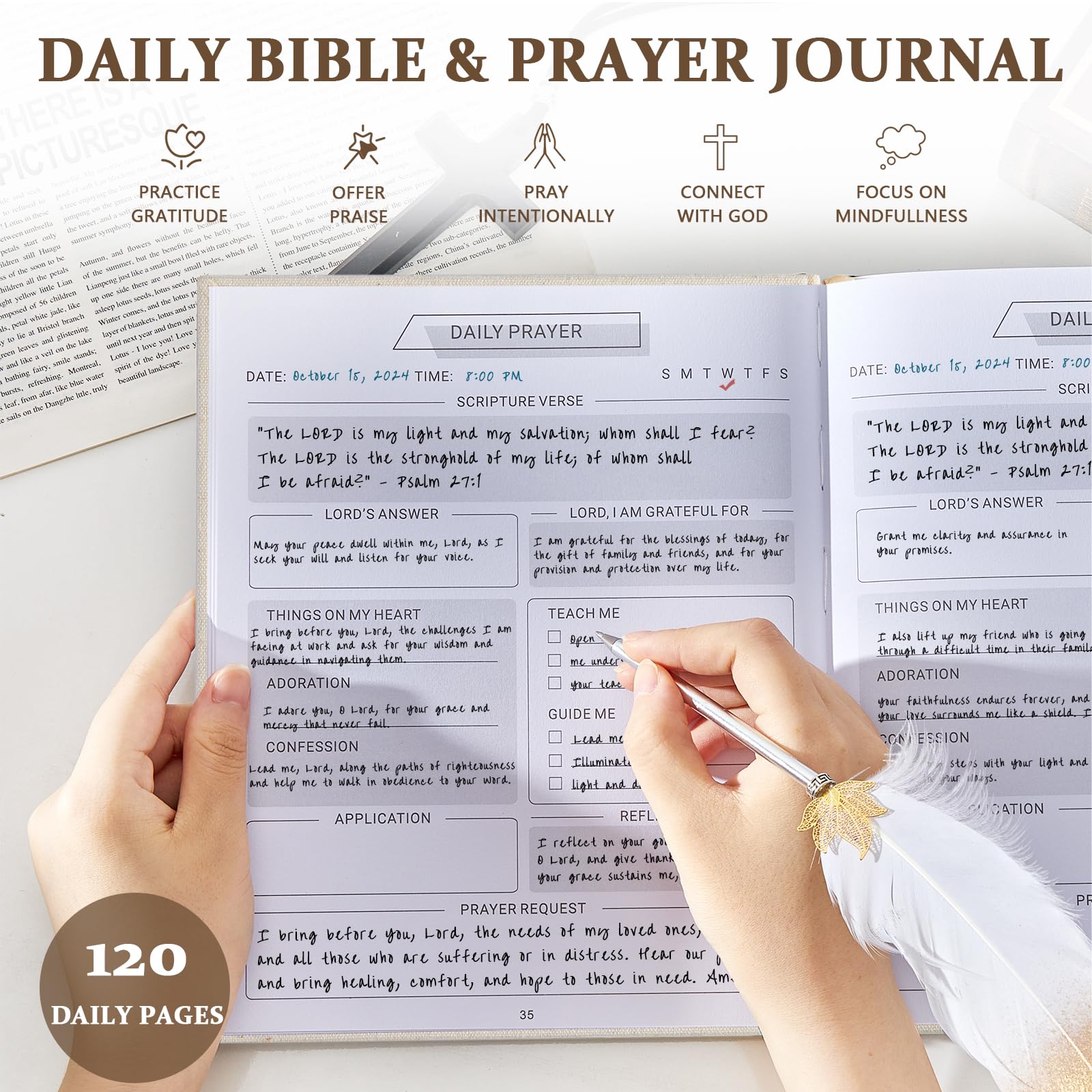 Christian Prayer Journal for Women & Men - 7.5 x 9