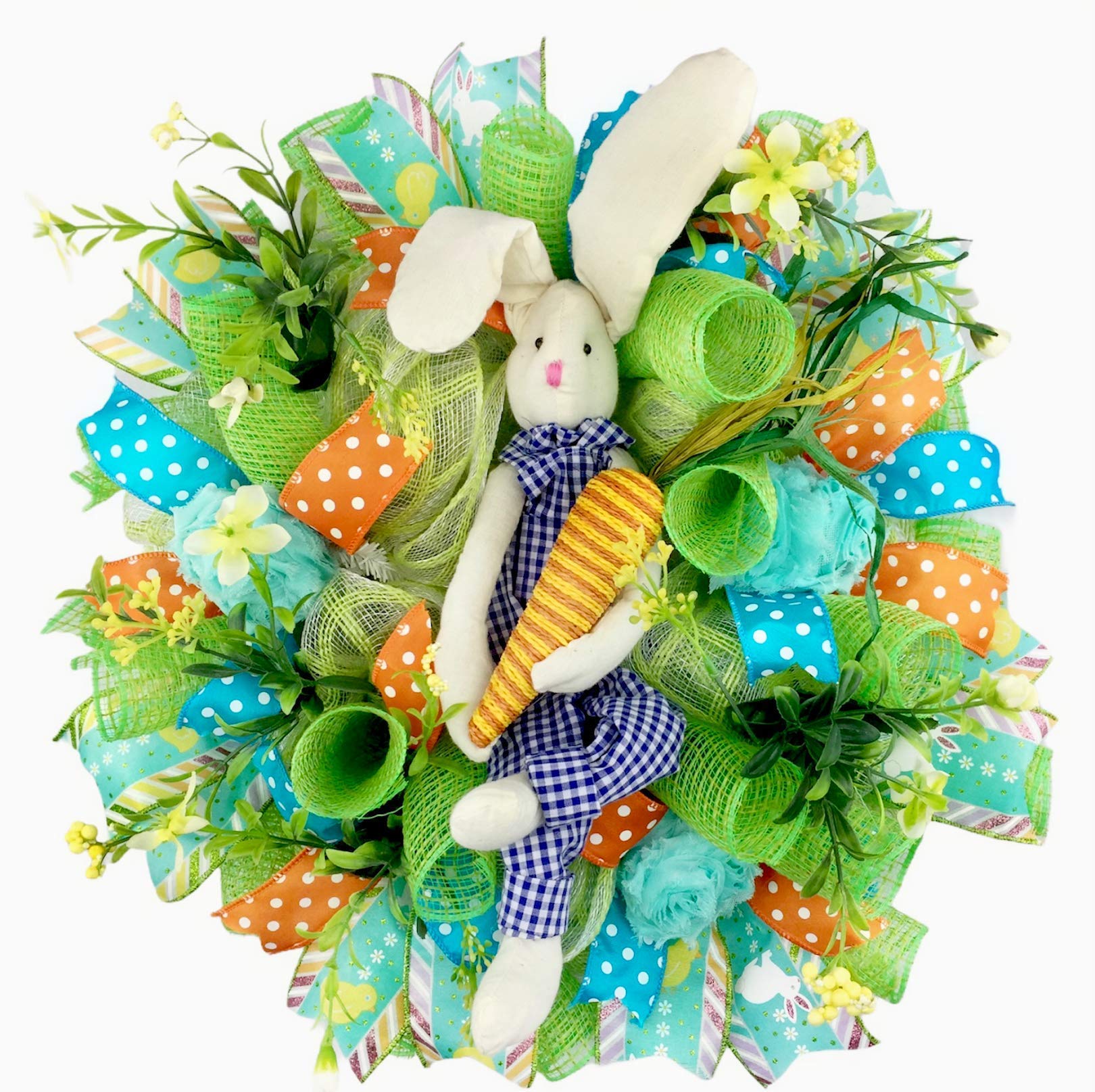 Easter Spring Wreath with 3 Floral Eggs, 18