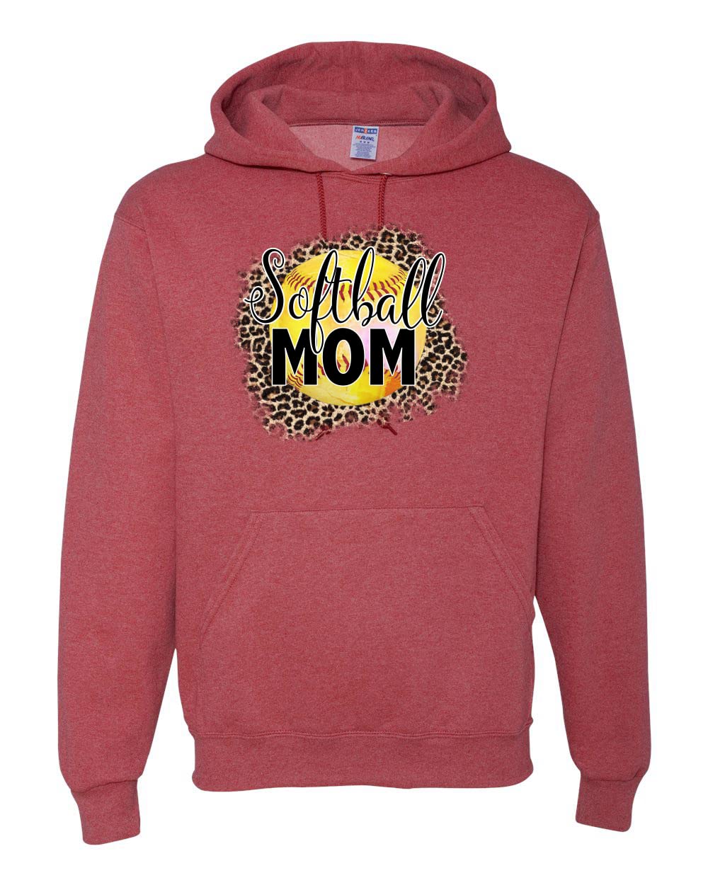 Wild Bobby Softball Mom Animal Print Graphic Hoodie - Unisex Sports Sweatshirt for Women & Men - Perfect for Baseball Games, Team Spirit & Casual Wear