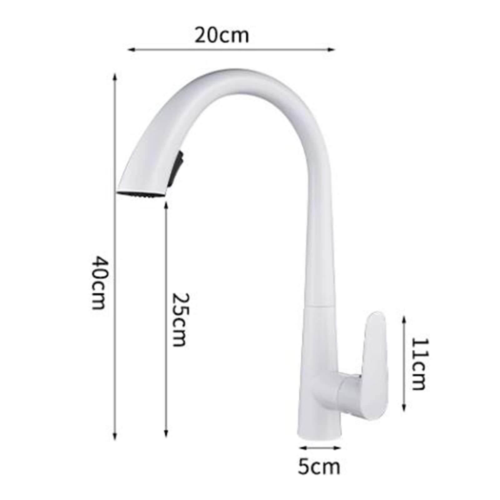 High-Quality White Kitchen Faucet with Pull-Out Spray - Brass Swivel Telescoping Kitchen Mixer Tap for Modern Home & Restaurant Use