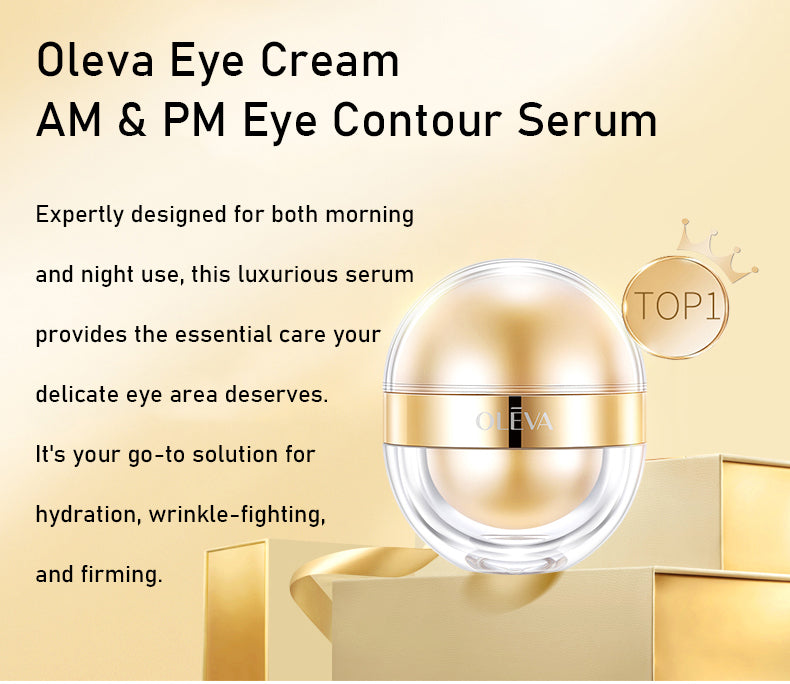 Oleva Eye Cream for Dark Circles & Wrinkles - AM & PM Eye Contour Serum for Puffiness & Fine Lines - Perfect for Night Routine & Morning Skincare