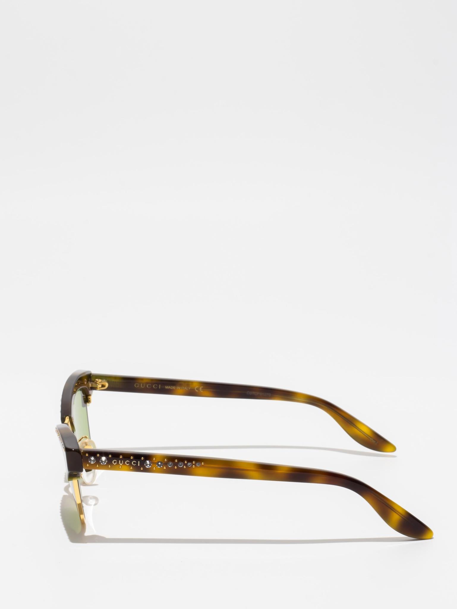 GUCCI GG0153S 003 Havana Sunglasses for Women - Classic Designer Shades for Summer, Beach & Outdoor Fashion Accessories