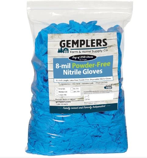 Premium 8-Mil Disposable Nitrile Gloves - Box of 250 (Black, Powder-Free) - Ideal for Medical, Laboratory, Food Handling & Automotive Work