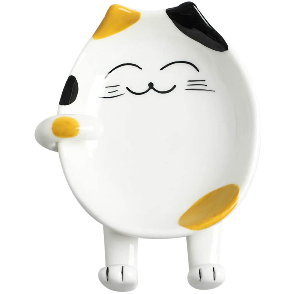 Ceramic Cat Spoon Rest for Kitchen Counter - Multi-Functional Chopsticks & Utensil Holder - Cute Cat-Themed Kitchen Accessories & Decor Gift for Cat Lovers (Yellow) | Perfect for Cooking, Serving, and Adding Playful Charm to Your Kitchen