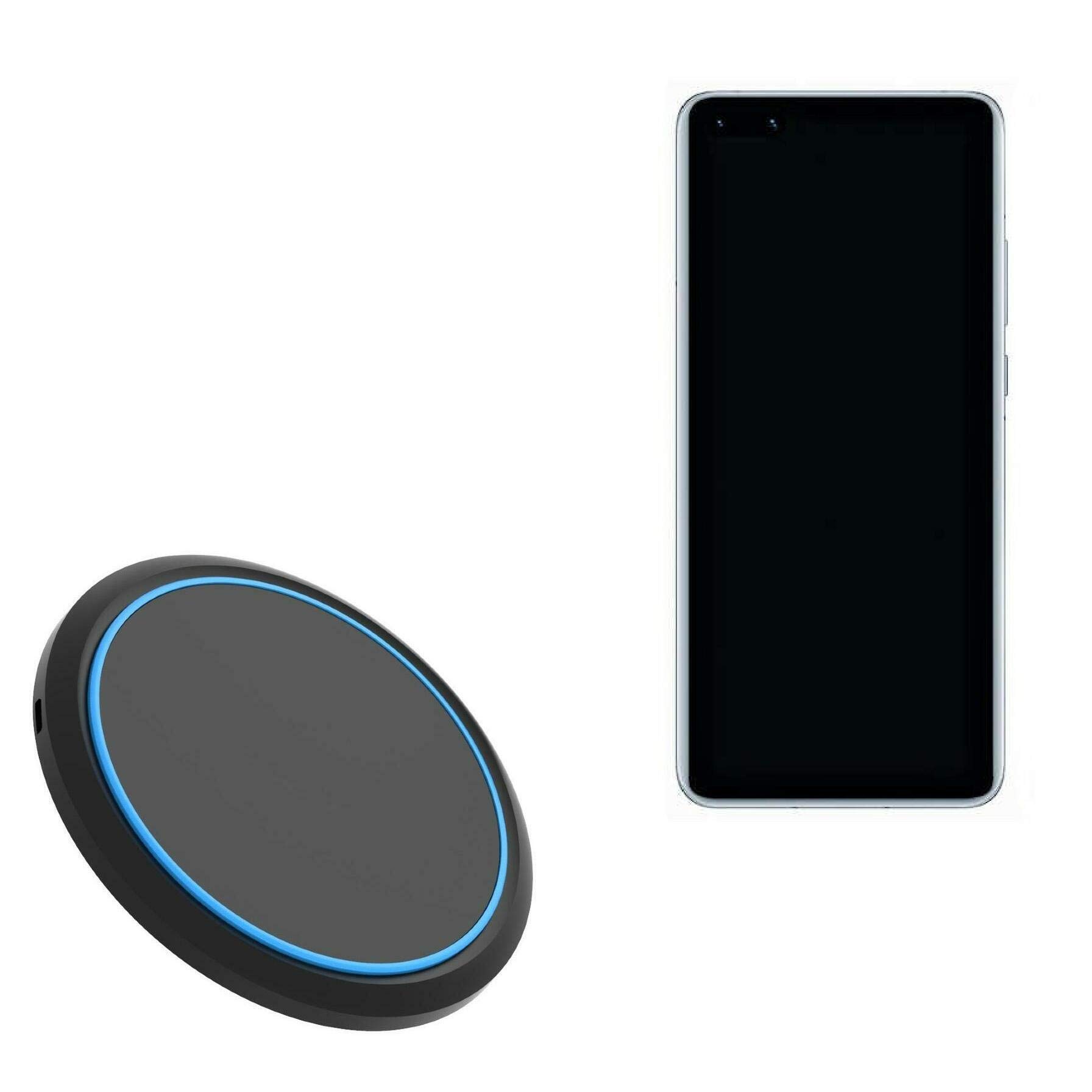 BoxWave SwiftCharge PowerDisc 15W Qi Wireless Charger for Huawei P40 Pro+ 5G - Fast Circular Desktop Charger with QC3.0 Compatibility | Perfect for Office, Bedside & Travel Charging