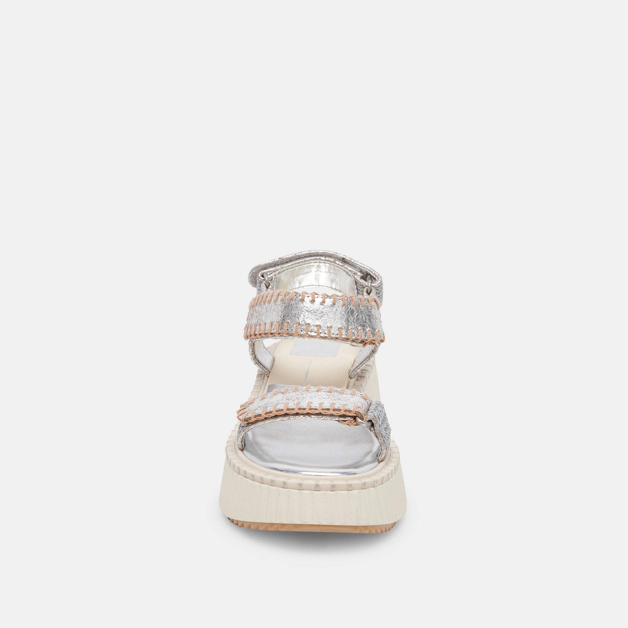 DEBRA Women's Sandals - Silver Distressed Leather Comfortable Slide Sandals for Casual Wear, Beach, and Summer Outfits