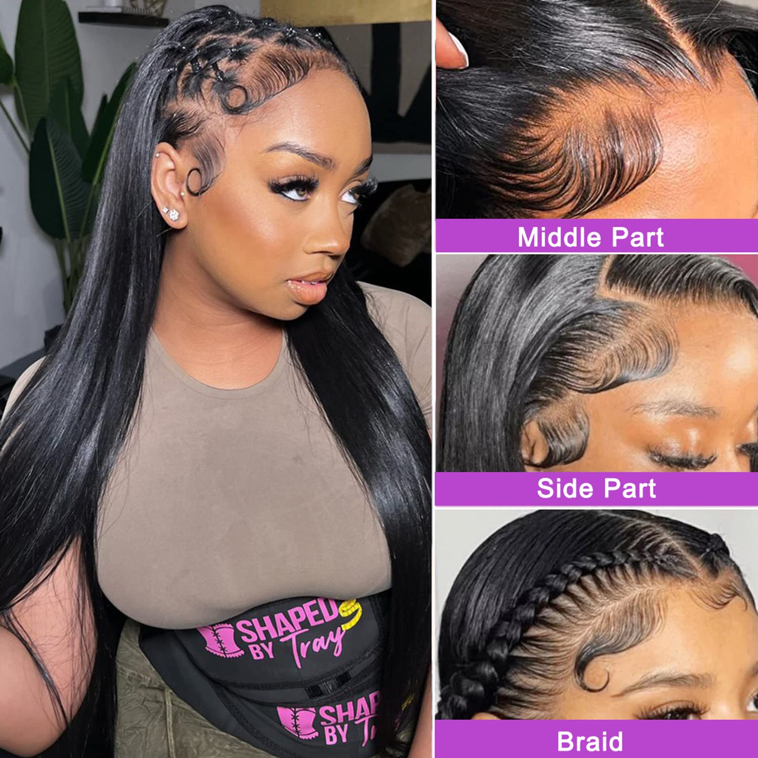 30 Inch Lace Front Human Hair Wigs - Pre Plucked with Baby Hair, 200% Density, 13x4 HD Transparent Lace - Glueless Natural Color for Women | Perfect for Daily Wear, Cosplay & Special Occasions