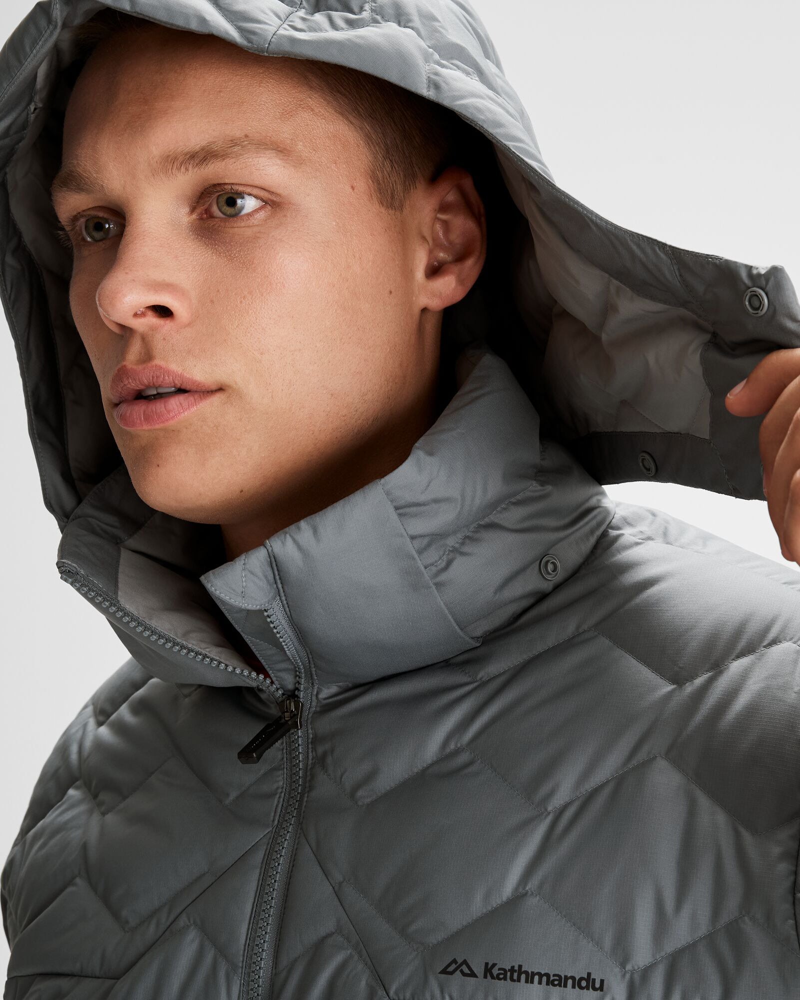 Men's Anytime Down Hooded Parka - Lightweight Warm Winter Jacket for Outdoor Activities | Moon Color