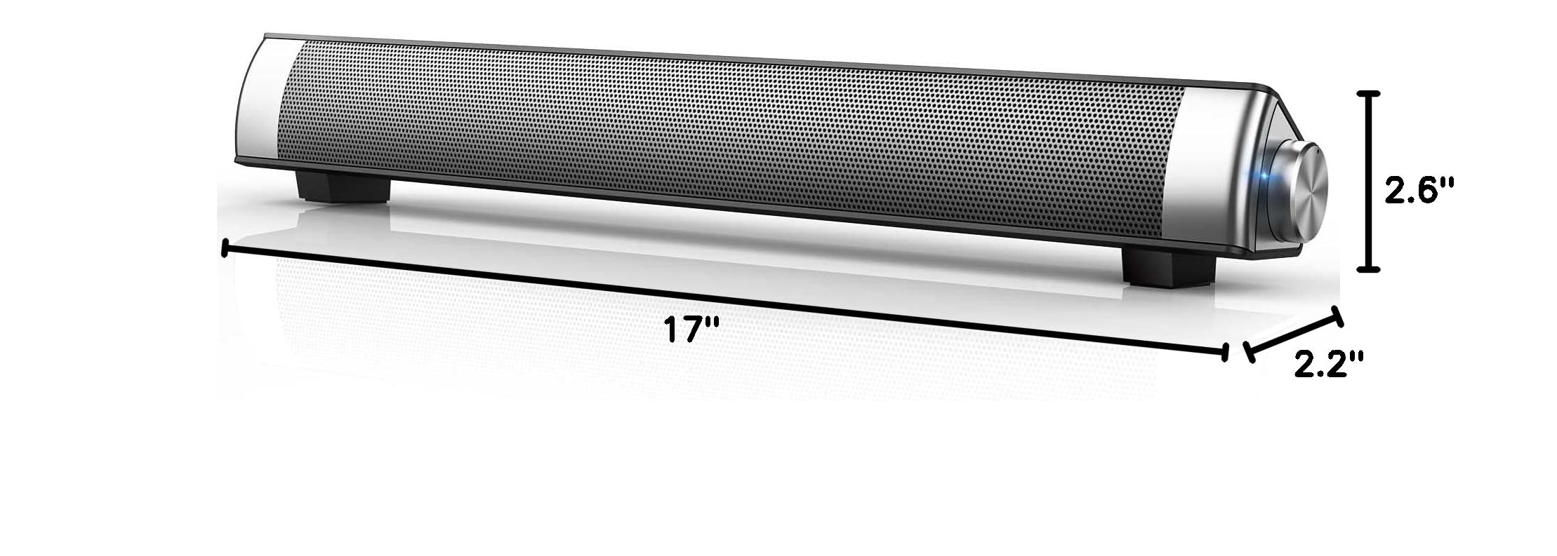 Upgraded USB Computer Speakers - Stereo Sound Mini PC Speakers for Windows Laptop & Desktop | Portable Soundbar for Gaming, Home Office & Online Meetings